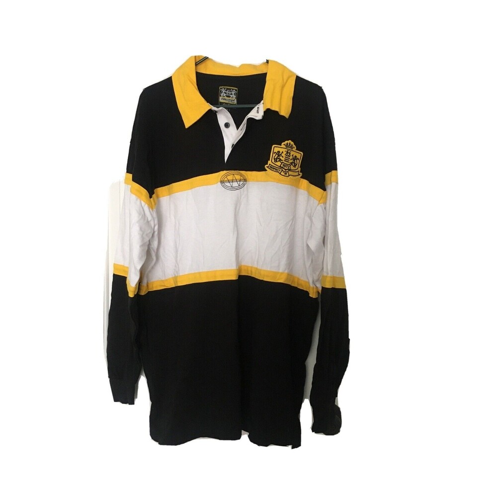 Evolution In Design Men's Striped Long Sleeve Polo Shirt Size XL